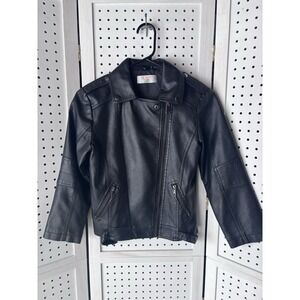 Youth LJYH Black‎ Faux Leather Biker Motorcycle Jacket Kids 9-10Y Boys Girls